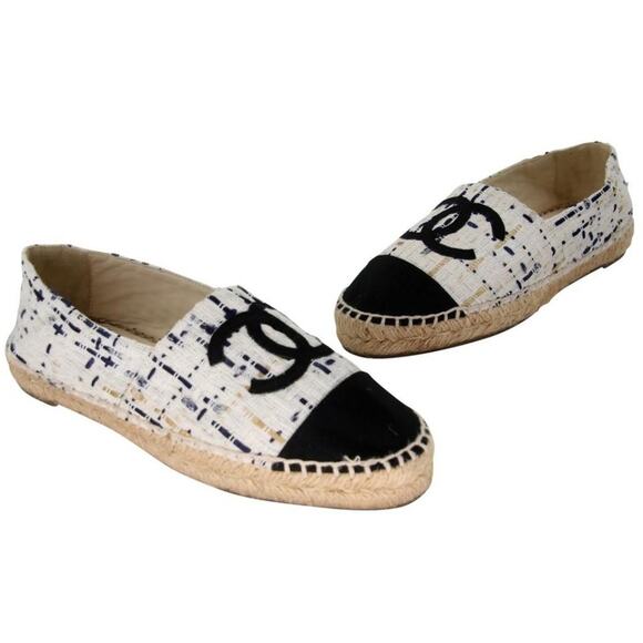 Chanel Espadrille 36 Leather Cap Toe Cc Runway Multi Flats CC-0322N-0081 - Picture 1 of 10